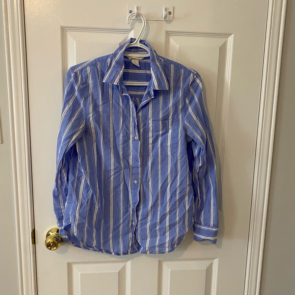 H&M women striped button down shirt